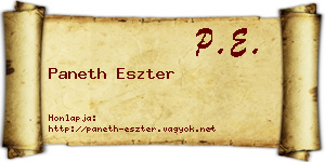 Paneth Eszter névjegykártya